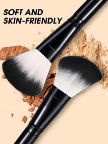 46件套专业及新手友好型旅行化妆套装：25支超柔软优质合成纤维刷（粉底刷/散粉刷/腮红刷/高光刷/眼影刷/眼线刷）+ 6个非乳胶双用途美妆蛋 + 6个天鹅绒三角粉扑 + 3个迷你晕染海绵 + 实用硅胶刷具清洁碗 + 防水大容量拉链化妆包 - 黑色 - 查看 8