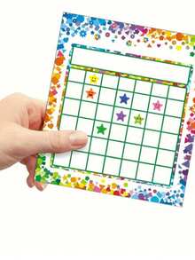 40/80/120pcs Student Classroom & Home Behavior Reward Charts With Star Stickers, Suitable For School And Family Education To Reward Student Behavior - Multicolor - View 2