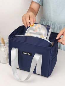 حقيبة عازلة من قماش الأكسفورد قطعة واحدة، حقيبة نزهة خارجية محمولة، حقيبة غداء كبيرة السعة مقاومة للماء مناسبة للأطفال والبالغين لحمل الفواكه والمشروبات والطعام، حقيبة تخزين مدرسية بسيطة، حقيبة تخزين للمعلم، حقيبة فصل دراسي، حقيبة غداء، حقيبة تخزين مدرسية، صندوق غداء للسفر للنساء، حقيبة عازلة للحرارة