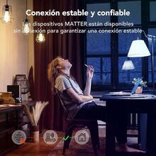 OREiN Matter Focos Inteligentes Compatible con Alexa, Home, Home, SmartThings, Focos Inteligentes Multicolor A19 E26, Bombillas Inteligentes 60W Equi 800 LM CRI90 6 Unidades - Televisión RGB - Ver 6