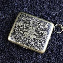 Vintage European Style Peony Design Brass Cigarette Case - Double-Sided Floral Pattern, Shatterproof And Moisture-Proof, Elegant Gift For Boyfriend, Father, Or Lover, Smoking Accessories | Vintage Style | Durable Brass, Cigarette Holder Box - họa tiết arabesque - Xem 8