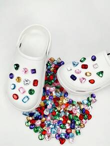 30 Pieces Random Style Shiny Y Acrylic Rhinestone Shoe Accessories - Multicolor - View 5
