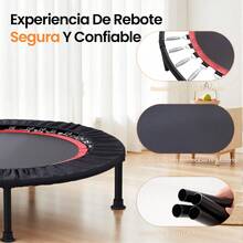 Brincolin Ejercitador Adulto, Trampolin Fitness, Resistente y Antideslizante, Marco de Acero Reforzado Redondo 91CM/36IN, con 30Pcs Resortes, para Aerobico, Jumping, Jercicio y Terapéutico(rojo) - 1 - Ver 5