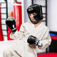 Careta de Boxeo, Protector Cabeza Kick Boxing, Sparring Headgear para Entrenamiento Combate, Equipo de Cabeza de Box para MMA, Muay Thai, Grappling, Karate, Taekwondo, Martial - Negro - Ver 7