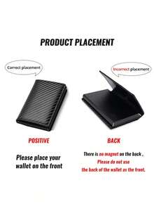 Billetera minimalista ultradelgada con bloqueo RFID para hombres, monedero delgado, portador de tarjetas de aleación de aluminio con botón lateral, soporte para identificación y licencia de conducir, regalo adecuado para adolescentes, casual de verano, al aire libre, deportivo, vacaciones, viajes, graduación, accesorios de vestir, regalos de cumpleaños para hombres, bolso negro - Multicolor - Ver 6