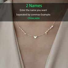 Personalized 2 Name Heart Pendant Necklace - 18K Gold Plated Stainless Steel Elegant Minimalist Jewelry, Custom Gift For Valentine's Day, Christmas, Mother's Day And Anniversary, Romantic Jewelry, Heart Jewelry, Fashion Design - Multicolor 2 - View 6