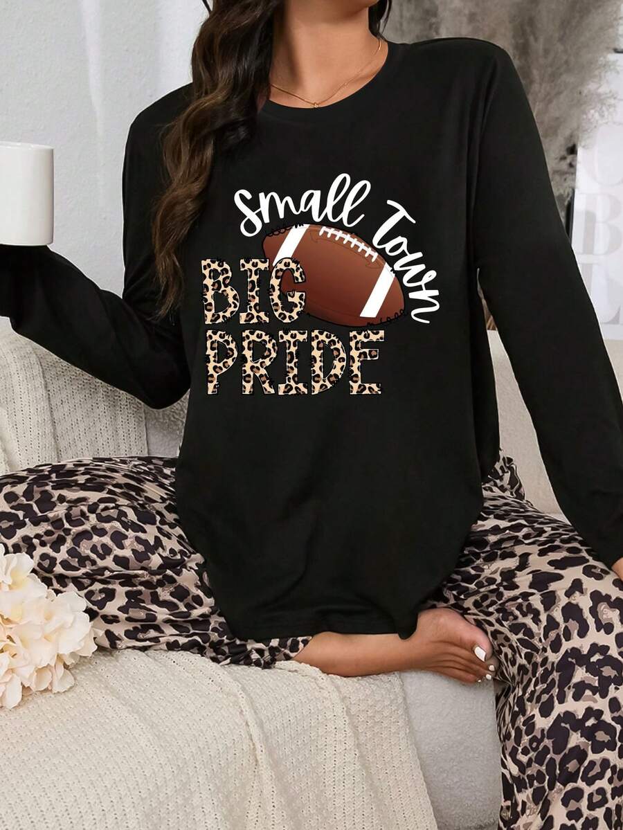 Áo phông cổ tròn cỡ lớn, tay dài, áo hoodie ngày thi đấu, áo hoodie ngày thi đấu bóng đá, áo bóng đá, đồ ngủ và áo cho nữ vào mùa thu và mùa đông - màu đen - Xem 1