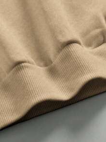 Autumn And Winter Men's Casual Daily Life Soft And Comfortable Versatile Suit, Simple Street Style Font New York Letter Printing, Khaki Round Neck Pullover Long Sleeve Sweatshirt Narrow Leg Sweatpants Sweatshirt Suit - Khaki - View 6