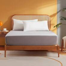 Sonive Fitted Sheet 140 X 200 Cm, Polyester Bed Sheet For Mattress Height Up To 30 Cm, Oeko-Tex Certified Bed Sheet, Black