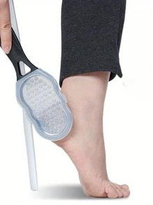 1pc Professional Stainless Steel Foot File With Anti-Splash Design, Ergonomic Handle & Coarse/Fine Grit Exfoliating Surface - Durable Plastic Construction For Home Spa Pedicure & Manicure Care - Perfect Holiday Gift For Graduation, Thanksgiving, Christmas