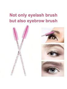 100支一次性睫毛膏刷，水晶眉刷（适用于睫毛嫁接），粉色睫毛刷（带收纳盒），眉刷，眼影刷，刷子