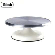 10-Inch Aluminum Alloy Cake Decorating Turntable, Rotating Icing Smoothing Stand, Baking Piping Platform With High-Precision Bearings For Smooth And Quiet Operation, Essential Home Baking Tool - White - One Size - View 10