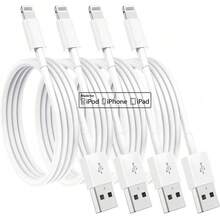 1-4 包 Apple 充电线 3.3 英尺，兼容 充电器线，USB 转闪电快速兼容 充电线兼容 14/13/12/11/11Pro/11Max/X/XS/XR/XS Max/8/7、Ipad（白色）Nan MFi 认证 - 白色 - 查看 11