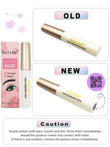 Asiteo 5毫升防水睫毛胶，专业级粘性，DIY透明胶水，低致敏性，不含乳胶，持久耐用，适合敏感眼部使用。 - 白色 - 查看 2