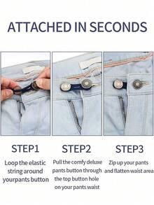 6pcs Pants Waist Extender, Universal Jeans Waist Adjustable Buckle, Waistband Extender Buttons, Pants Waist Stretching Buttons, Easy To Use Without Sewing, Maternity Pants Extender, Available In 1/2/4/6pcs