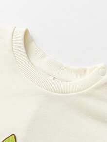 mini bala Baby Boy Stretch Sweatshirt Soft Breathable Durable Comfortable Fall Top - Milky White - View 6