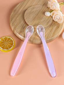 KUNT 1/2pcs Colorful Baby Smiling Face Silicone Feeding Spoon, Soft Tip Training Spoon With Long Handle - Multicolor - View 17