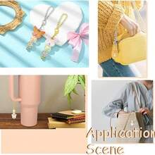 8/15pcs Beaded Pendant With Chain, Blank Beading Stick, DIY Craft - Suitable For Cup Charm, Bag Decor, Keychain And Jewelry Making, DIY Gifts