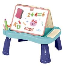 Pizarra blanca y pizarra negra de doble cara (tablero de dibujo 2 en 1 para niños + tablero de dibujo para enseñar) - Herramienta de dibujo interactiva para padres e hijos, adecuada para niños y niñas, útil como regalo de Navidad/Halloween/Pascua/cumpleaños