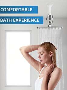 1pc Wall-Mounted Shower Head Filter, 30-Level ABS Plastic Shower Purifier, Chrome Surface, Plastic Material, High-Efficiency Output, Suitable For All Shower Heads, Removes Chlorine And Heavy Metals, Enriched With Vitamins C And E, Improves Skin Care And Hair Protection, Minimalist Round Design, Ideal For Home And Hotel Bathrooms, Upgrade Your Bathroom, Perfect Gift For Halloween And Christmas