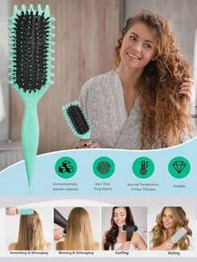 1 Curling Iron - Anti-Static, Double Brush Head Area Suitable For Curly/Wavy Hair/Normal Hair Quality, Compatible With Flat Clips, Is The Gift For Women - Suitable For All Hair Types, Curling Iron, Ergonomic Handle, Comfortable Grip,Brush,Hair Brushes,Edge Brush,Brush Hair,Hair Comb,Comb Hair,Detangling Brush,Ball Brush,Mini Hair Brush,Hair Brush Set,Wooden Comb, Comb, Slick Back Brush, Hairbrush, Edge Brush, Brush Hair, Hair Comb, Hair Brush Set, Comb Hair, Mini Hair Brush, Detangling Brush,Hair Products, Hair Tools, Hair Stuff, Hair Care, Curly Hair Brush, Barber, Barber Accessories, Hairdressing Equipment,Travel Essentials,Travel Essential,Hairstyle,Hairdressing,Hair Brush,Slick Back Brush,Styling Brush,Curly Hair Brush,Edge Brush,Hair Comb,Brush Hair,Hair Brush Set,Comb Hair,Comb For Curls,Detangling Brush,Hair Brush For Women,Hair,Travel,Hair Products,Hair Tools,Hair Stuff,Barber,Barber Accessories,Barbershop,Hairdressing Equipment - Multicolor - View 3