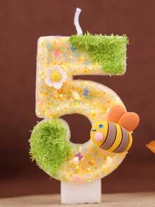 1 Set 0-9 Combination Numeric Candles, Honeybee Candles, Suitable For Birthday Party, Anniversary, Wedding, Baking Cake Decoration - Little Bees Collecting Honey - View 8