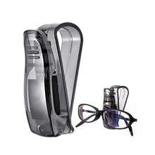 1 Pc Black Car Sun Visor Glasses Holder - Sunglasses Mount With Ticket Card ClipMulti-Functional Interior Organizer - Holds Eyewear/Tickets/CardsEasy Install Secure Clip - Durable For Daily Commutes & TripsStylish Black To Match Car Decor - Keeps Essentials Handy For Drivers - Black - View 7