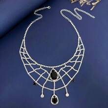 New Gothic Vampire Teardrop Red Ruby Pendant Necklace, Rhinestone Accessory For Halloween, European Style - Multicolor - View 6