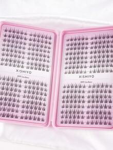384pcs/Set, 32 Rows, C0.07C, Natural Appearance Lash Cluster Whispy DIY Sunflower Eyelash Book, 4pcs Set, Lash Extension, Natural Cluster Cartoon Lashes Suitable For Party, Gift For Women And Girls - D - 查看 4