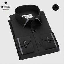 Camisa Social Masculina Elástica e Respirável, Clima do Brasil, para Dia a Dia, Trabalho e Casual, Múltiplas Cores, Frete Grátis, Tamanhos PP-XXG, Poliéster, 56% Algodão, 40%  Alastano,4% - Preto - Visão 1