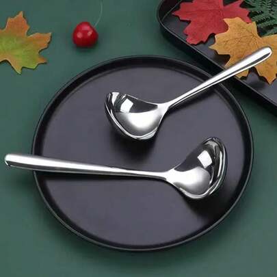 1 concha grossa estilo coreano, colher para panela quente doméstica, colher de sopa com cabo longo, adequada para cozinha, sala de jantar, uso em restaurantes