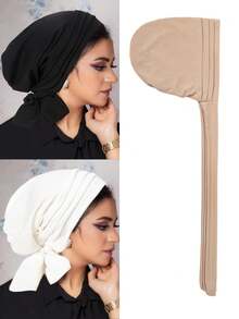 4pcs/Set Women's Elegant Solid Color Headband With Twist And Bow, Turban Hat Fashionable Cap For Spring And Autumn Bonnet Hair Bonnet Turban Sleep Bonnet - Multicolor - View 35