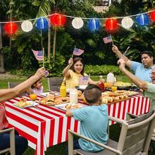 Red White And Blue Lantern String Lights, 25FT G40 LED Outdoor String Lights With 10 8 Inch Waterproof Nylon Lanterns, Hanging 4th Of July Patriotic Decoration Lights For Garden Backyard Party-274881 - RedWhiteBlue - View 8