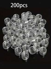 200pcs Mini Transparent Face Cream Jars With LIDS, 3/5g Empty Plastic Cosmetic Jars, Small And Convenient To Carry When Going Out, Transparent Sample Bottles, Eyeshadow Cream And Lipstick Jars, Essential Cosmetic Sample Jars For Travel, Empty Mini Bottles Suitable For Storing Various Small Items, Convenient To Carry, Suitable For Daily Use, Thanksgiving, Halloween, Christmas And Many Other Holiday Seasons - Clear - View 13