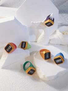 1pc New Finger Ring Counter, Electronic Digital Hand Tally Counter, Manual Counting Ring With Large Display, Battery Operated Clicker Tool - Multicolor - View 3