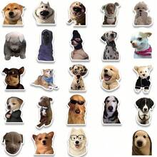 50 个/包可爱宠物小狗表情包涂鸦贴纸，卡通搞笑动漫美学标签贴纸包适用于笔记本电脑、乐器装饰、剪贴簿、自粘密封文具卡片信封、万圣节圣诞节礼物用品、青少年派对奖励激励 - 彩色 - 查看 11