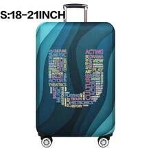 弹性行李箱套旅行箱套，带文字字母印花，适用于 18 至 32 英寸行李保护套，适用于户外旅行商务时尚图形图案，适用于男女旅行配件涤纶行李箱学生返校用品袋，适用于学校配件，行李保护器返校用品大学宿舍学生必备品，适用于男士女士假期旅行必备品户外包，适用于学校配件 - 藍色 - 查看 57