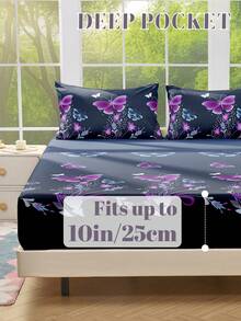 1 Stück weiches & bequemes Matratzenschoner, Spannbettlaken, Bettwäsche-Set, Valentinstag Geschenk, Cartoon Herz & geometrisches Muster, geeignet für Einzelbett, Doppelbett, Queensize, Kingsize Betten, Heimdekoration, maschinenwaschbar, Oeko-Tex zertifiziert - Verschiedenfarbig - Übersicht 5