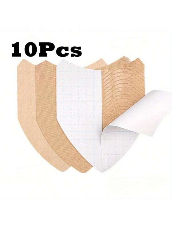 10pcs Invisible Thigh Bands - Women Seamless Anti-Chafing Pads, Single-Use Body Non-Slip Stickers, Coffee-Colored Adhesive Patches For Leg Comfort