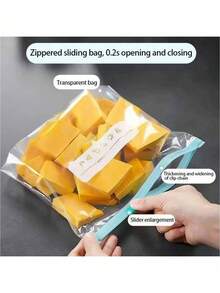 45pcs Zipper Seal Food Storage Bags, Freezer Thick Bags, Microwave , Reusable, Suitable For Organization (20pcs, 15pcs, 10pcs Available), Thickened Airtight Refrigerator Bags With Slider Zipper For Home Use - Multicolor - View 4