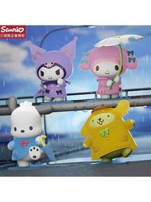 Sanrio Figurine de birou autorizate de Sanrio, Rainy Day Blind Box, Pachimari, Kuromi și Melody, pentru jucării de birou. Un cadou perfect pentru zile de naștere, sărbători, petreceri și absolviri.