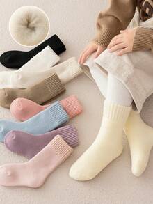 3 Pairs Kids Winter Socks, Thick Warm Thermal Lined Socks For Boys Girls Students, Halloween Gift, Thick Baby Floor Socks, Fuzzy Socks, Sleeping Socks, Christmas New Year Gift