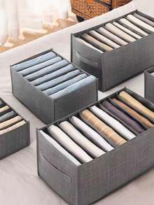 1pc/3pcs Wardrobe Clothes Organizer, 7or9 Grids Portable Wardrobe Organizer, Separate Storage Box, Foldable Wardrobe Drawer Organizer, Suitable For Underwear, Socks, Scarves, Leggings, T-Shirts, Jeans