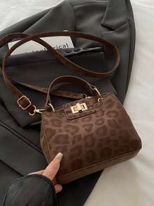 新款时尚休闲可锁手提包，适合聚会、郊游、购物和日常使用，可存放硬币、手机，也适合作为白领、大学生和办公室职员的工作包，优雅的女士包 - 咖啡 - 查看 5