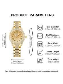 6 PIEZAS | Conjunto de relojes de cuarzo de estilo retro elegante para mujeres, con diamantes de agua, números romanos. Estilo bohemio. Adecuado para uso diario, uso en fiestas. Regalos de cumpleaños, regalos de Navidad, etc.