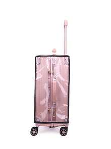 غطاء شفاف للحقائب، خطاف واسع وحلقة سميكة مقاومة للتآكل ومقاوم للماء لغطاء حقائب السفر - غطاء شفاف من البي في سي للحقائب - كم واقي بلاستيكي مقاوم للماء للحقائب والحقائب، اكسسوار سفر مناسب للحقائب من 18 إلى 30 بوصة