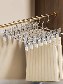 10 buc cleme multifuncționale pentru pantaloni placate cu zinc, umeraș pentru pantaloni din oțel inoxidabil, suport pentru haine antiderapant și fără cusături