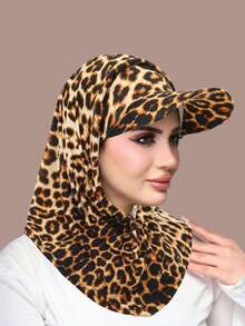 1 pieza Conjunto de cuello y pasamontañas con estampado de moda para ciclismo para mujeres