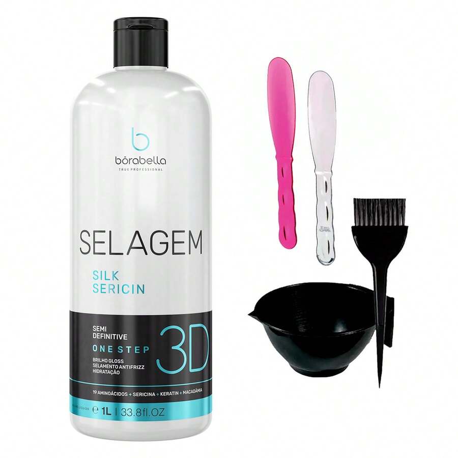 Semi Definitiva Borabella Selagem 3D 1L +2 Espátulas+Cumbuca - Branco - Visão 1