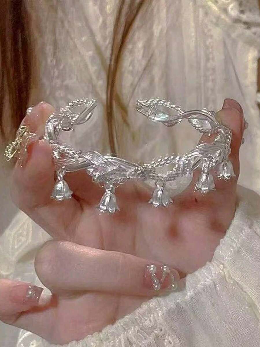 1 pieza Pulsera con forma de flor de campanilla, ajustable en estilo y tamaño